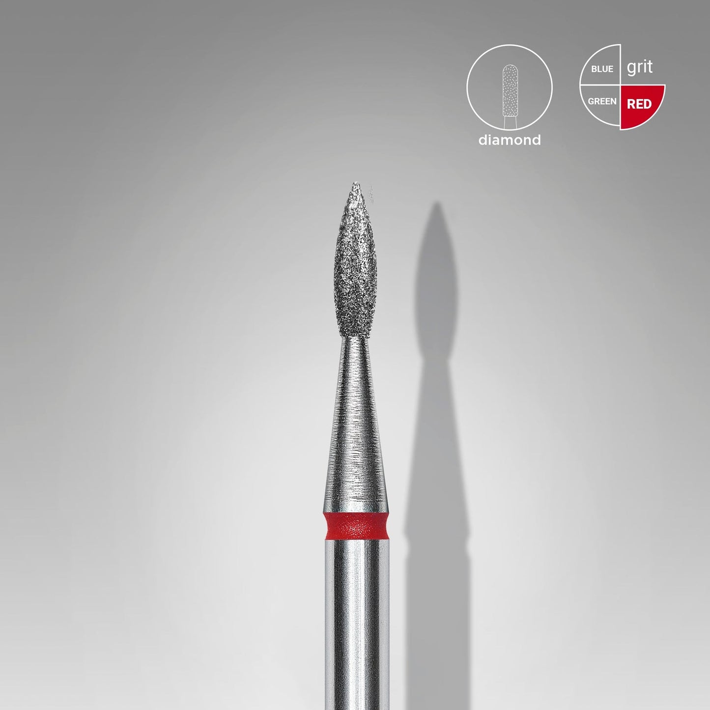 Staleks Diamond Nail Drill Bit Pointed Flame Expert Head Diameter 1.8 mm / Working Part 8 mm