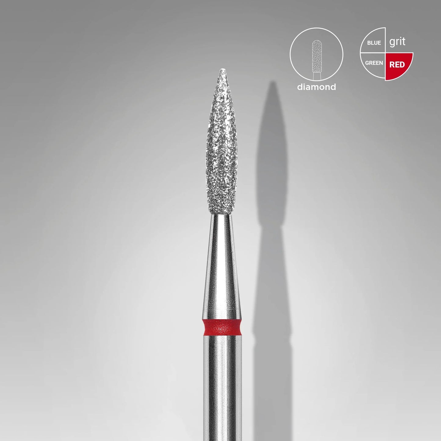 STALEKS Diamond Nail Drill Bit Pointed Flame EXPERT Head 2.3 mm/ Working part 8mm
