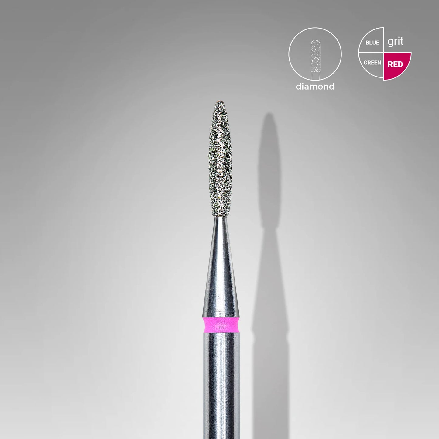 STALEKS DIAMOND NAIL DRILL FLAME RED EXPERT (head diameter 1.6 mm / working part 8 mm) FA10R016/8