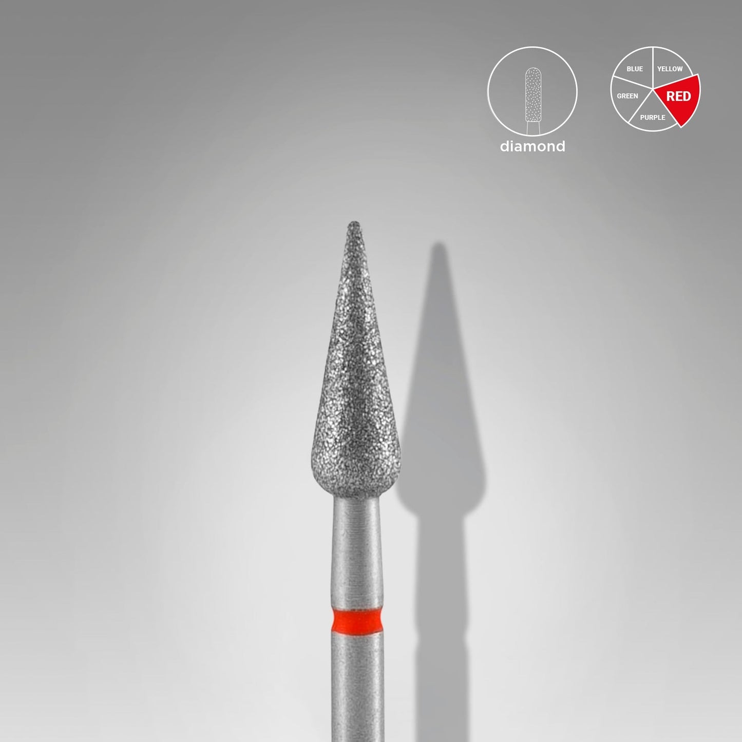 Staleks Diamond Nail Drill Bit Pointed Pear EXPERT Head Diameter 4 mm / Working Part 12 mm