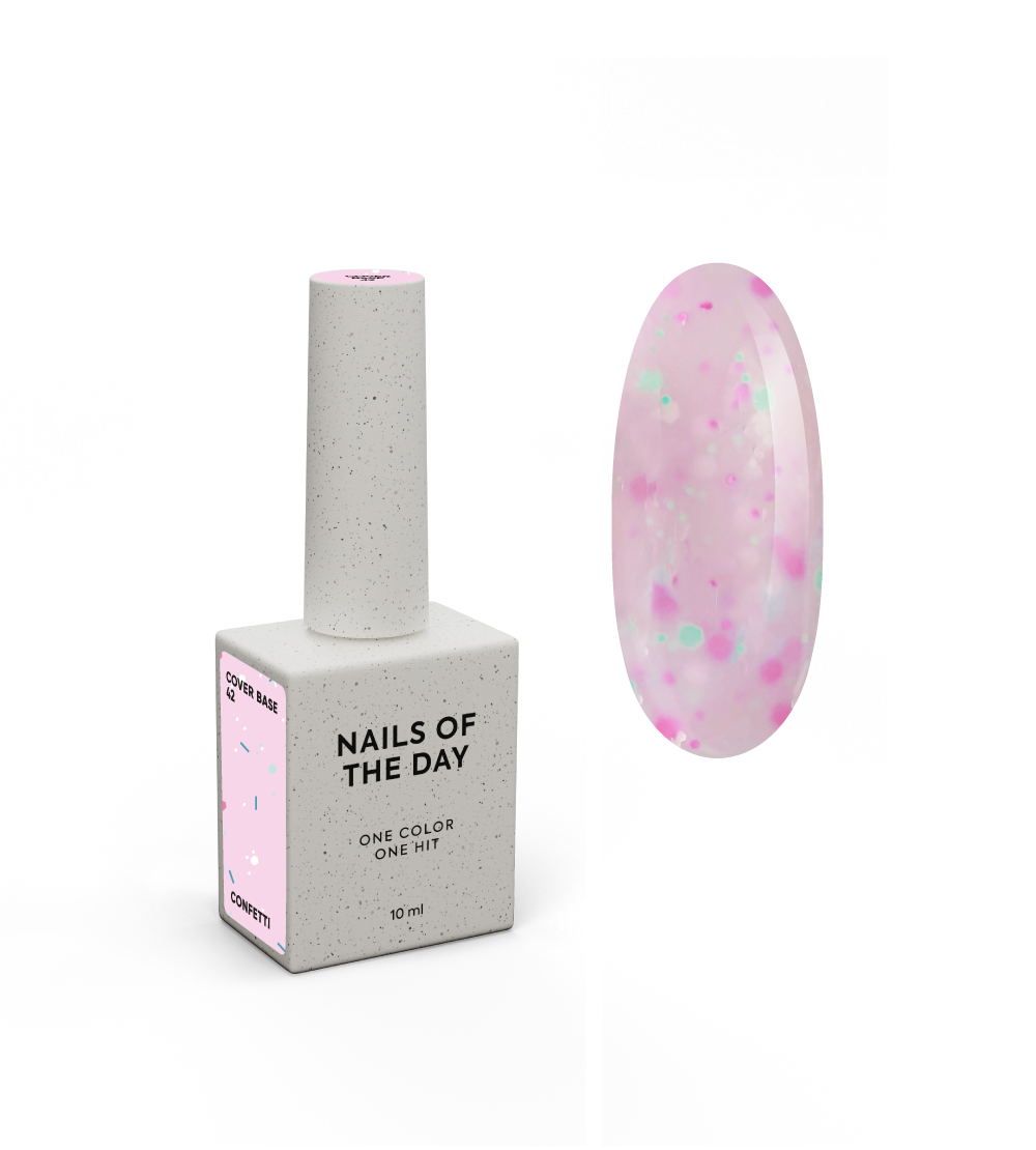 NAILSOFTHEDAY Cover base 42 Confetti, 10 ml