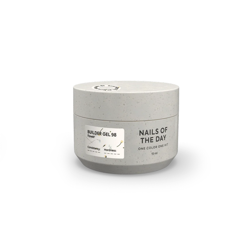 Nailsoftheday Builder Gel #98 Transparent Gel with Dried Flowers, 15 ml