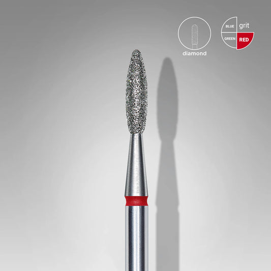 Diamond Nail Drill Bit Flame Red EXPERT Head 2.1 mm/ Working part 8mm | FA10R021/8