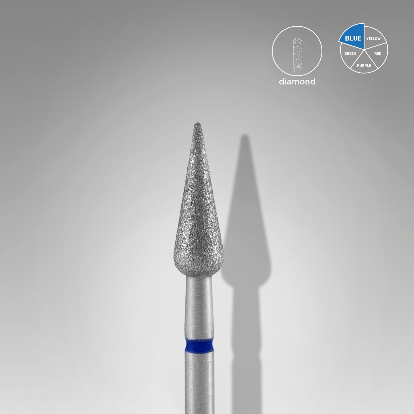 Staleks Diamond Nail Drill Bit Pointed Pear EXPERT Head Diameter 4 mm / Working Part 12 mm