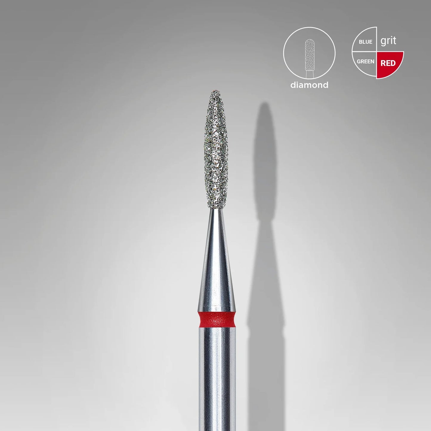 STALEKS DIAMOND NAIL DRILL  FLAME RED EXPERT (head diameter 1.6 mm / working part 8 mm) FA10R016/8