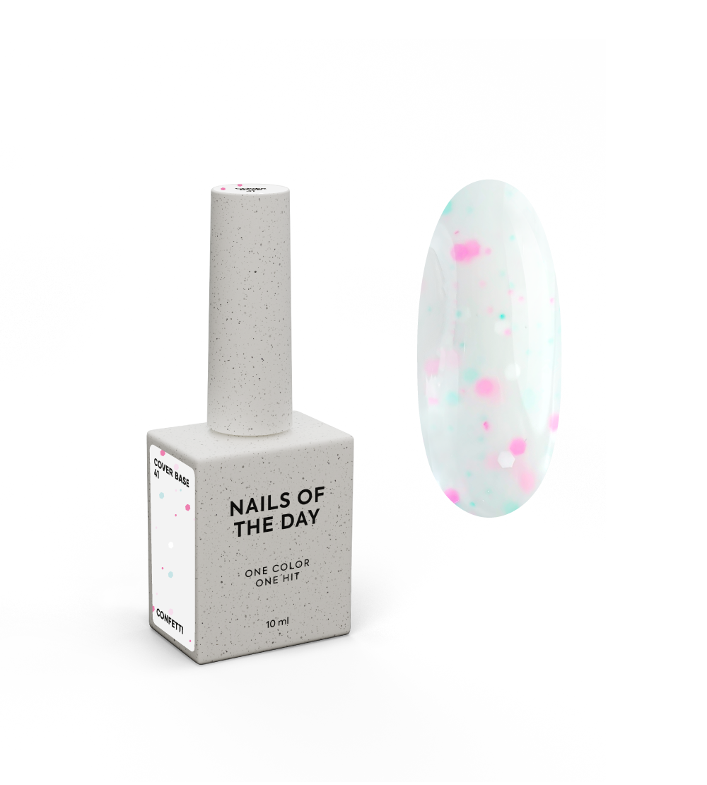 NAILSOFTHEDAY Cover base 41 Confetti, 10 ml