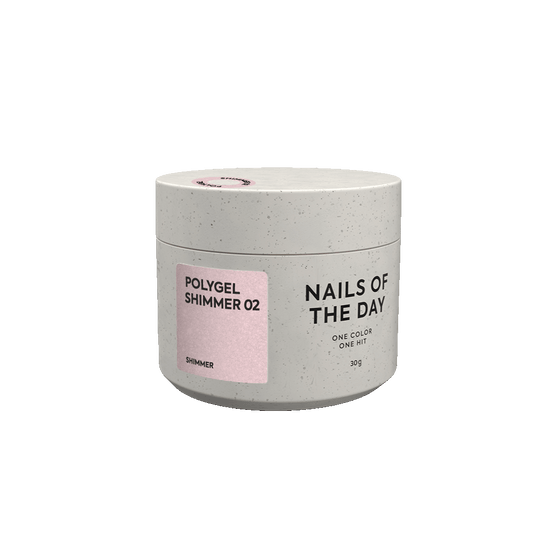 NAILSOFTHEDAY Polygel Shimmer 02 — Soft Pink with Shimmer PolyGel, 30 g