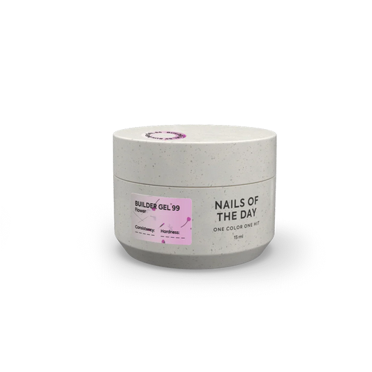 Nailsoftheday Builder Gel #99 Pink Gel with Dried Flowers, 15 ml