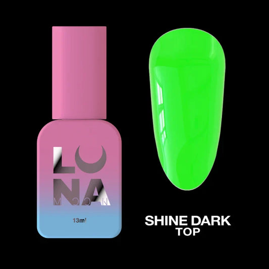 LUNAmoon Top for Gel Polish glows in the dark Top Shine Dark Green